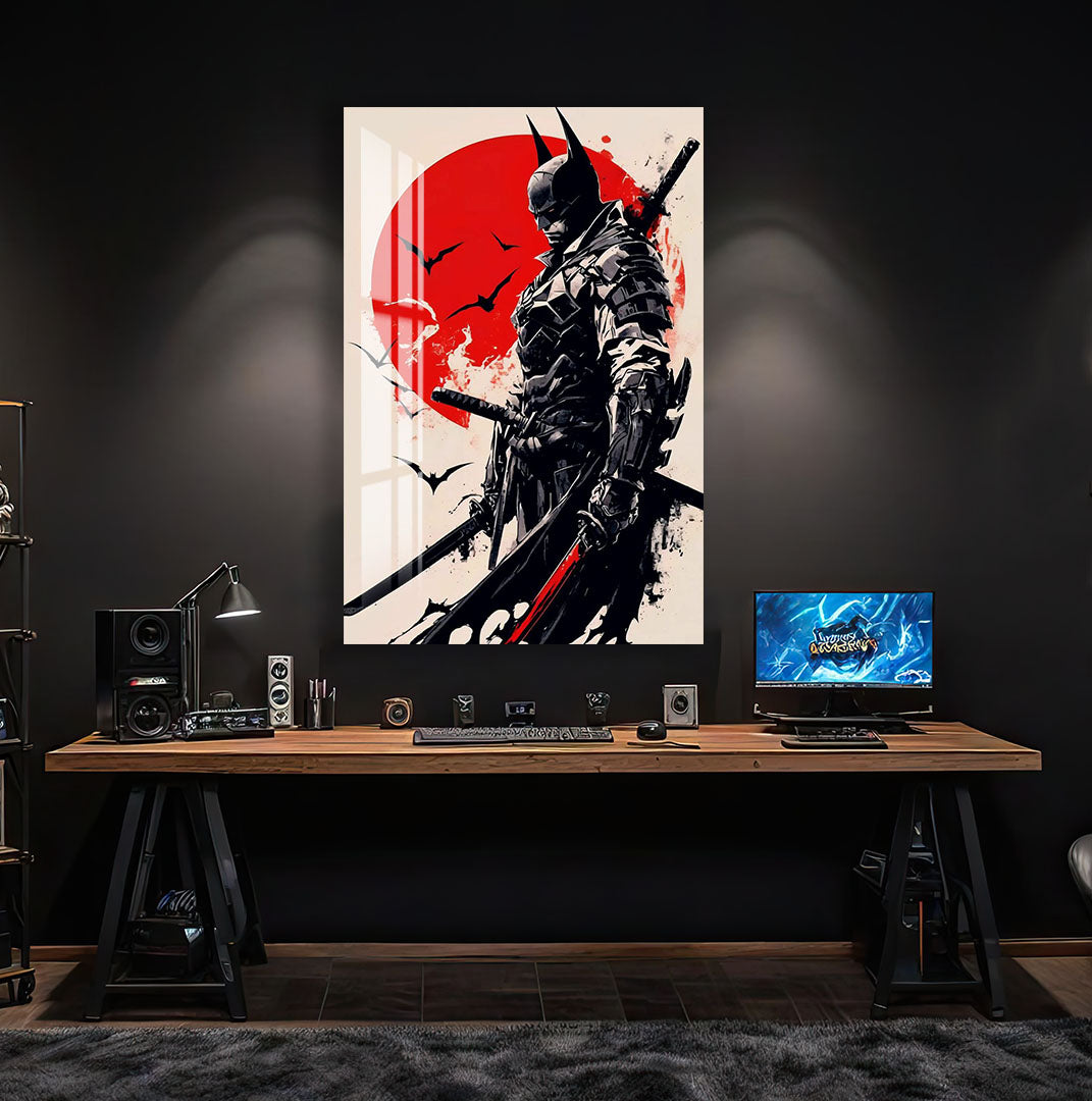 Batman Samurai Glass Wall Art – DC Superhero Home Decor