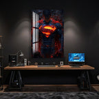 Superman Glass Wall Art – DC Superhero Home Decor