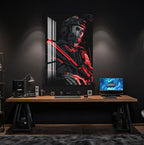 Ghost Soldier Glass Wall Art – Gaming Inspired Military Decor for Modern Interiors