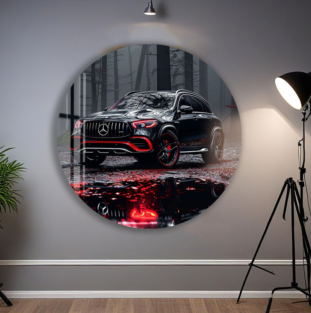 Mercedes Benz Glass Wall Art – Luxury SUV Car Decor for Modern Interiors