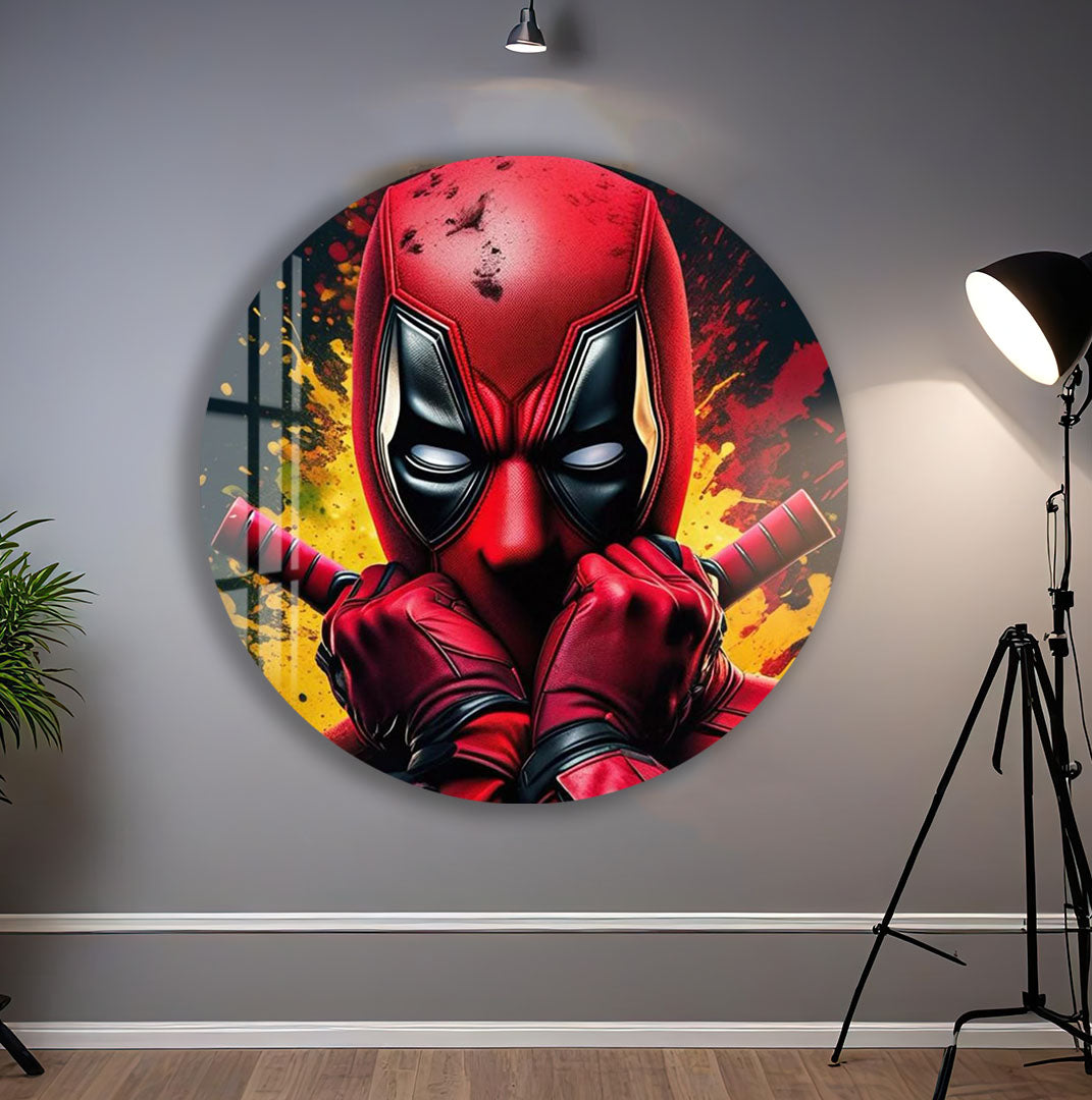 Deadpool Glass Wall Art – Marvel Superhero Wall Decor