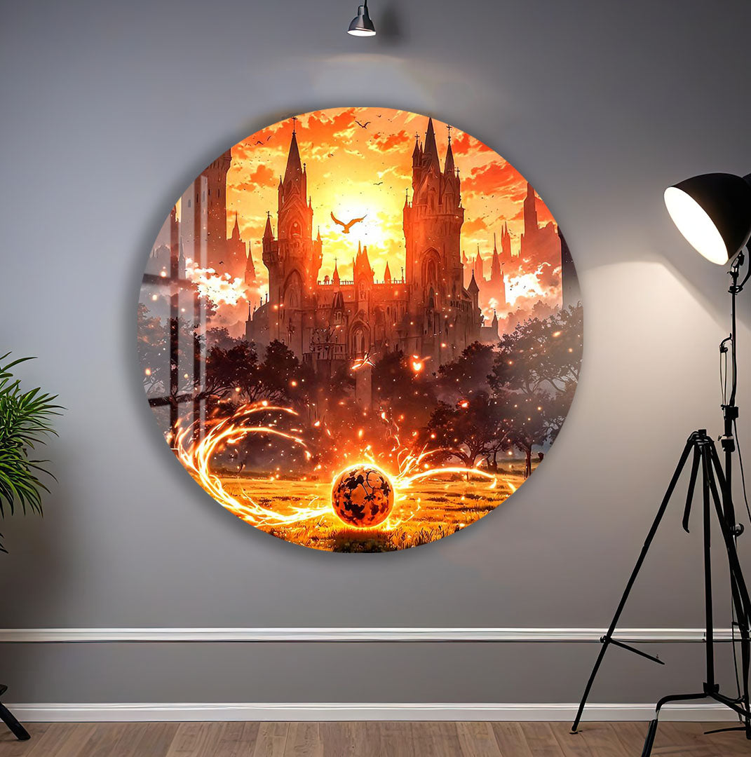 Harry Potter Golden Snitch Glass Wall Art – Fantasy Movie Home Decor
