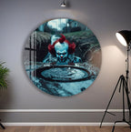 IT Movie Glass Wall Art – Pennywise Sewer Scene Horror Poster