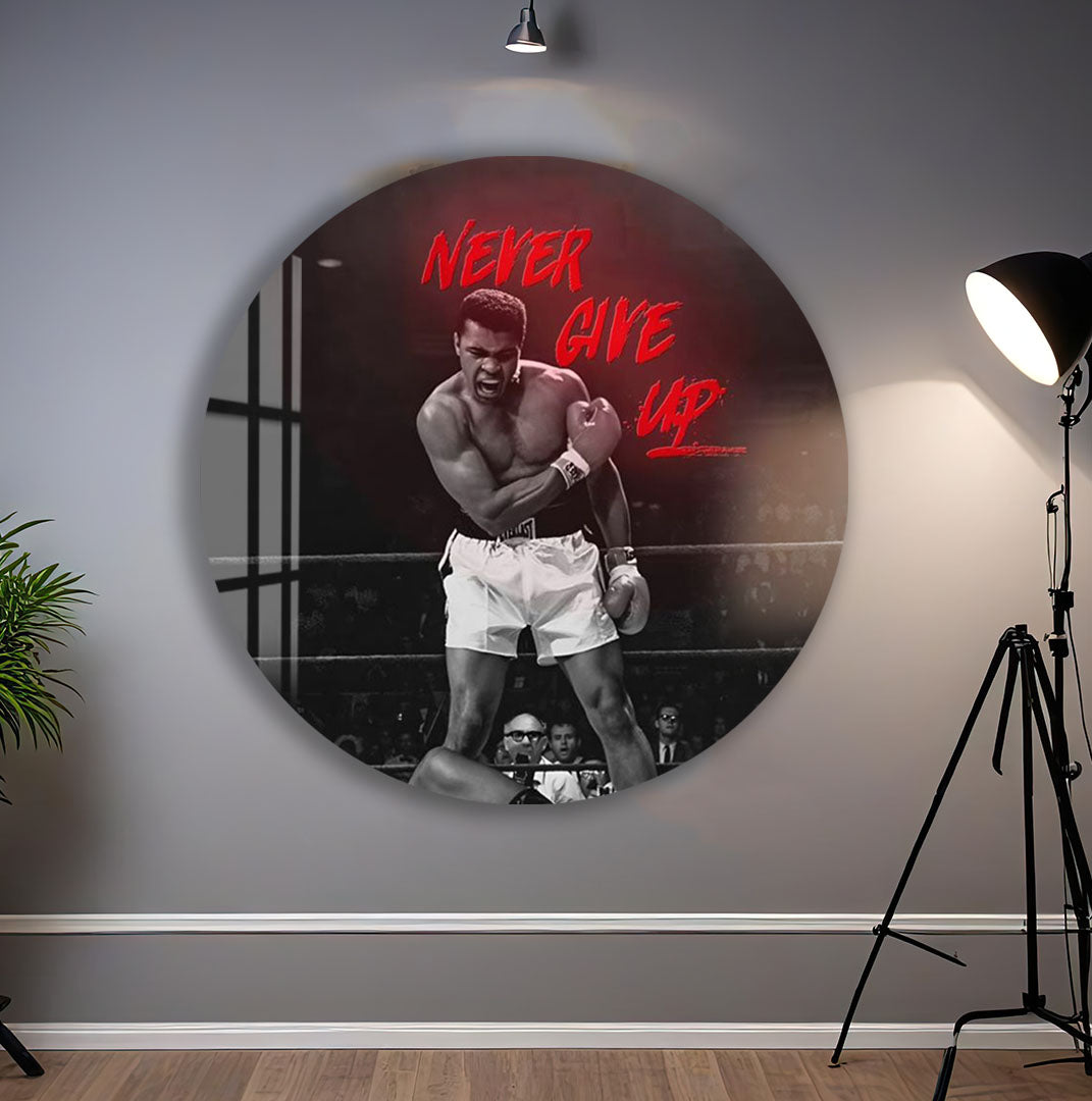 Muhammad Ali Glass Wall Art – Legendary Boxing Icon Sports Decor