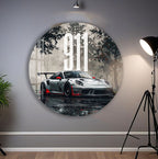 Porsche 911 Glass Wall Art – Luxury Sports Car Decor for Modern Interiors
