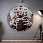 Texas Longhorns Glass Wall Art – American Football Sports Decor for Modern Interiors