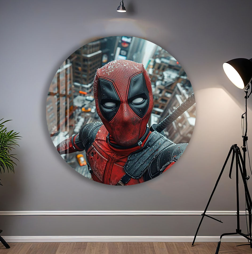 Deadpool Glass Wall Art – Marvel Superhero Home Decor