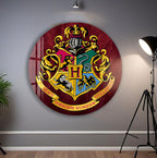 Harry Potter Hogwarts Crest Glass Wall Art – Fantasy Movie Home Decor
