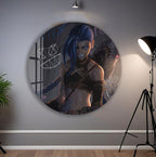 Jinx Arcane Glass Wall Art – League of Legends Gaming Poster for Gamers