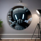 Cool Designer Toy Glass Wall Art – Modern Urban Character Decor