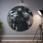 Viking Warrior Glass Wall Art – Norse Mythology Movie Inspired Home Decor