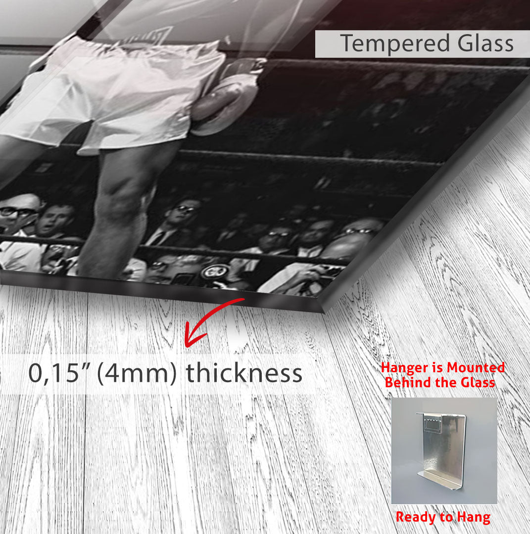 Muhammad Ali Glass Wall Art – Legendary Boxing Icon Sports Decor