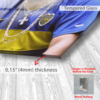 Diego Maradona Glass Wall Art – Boca Juniors Football Legend Decor
