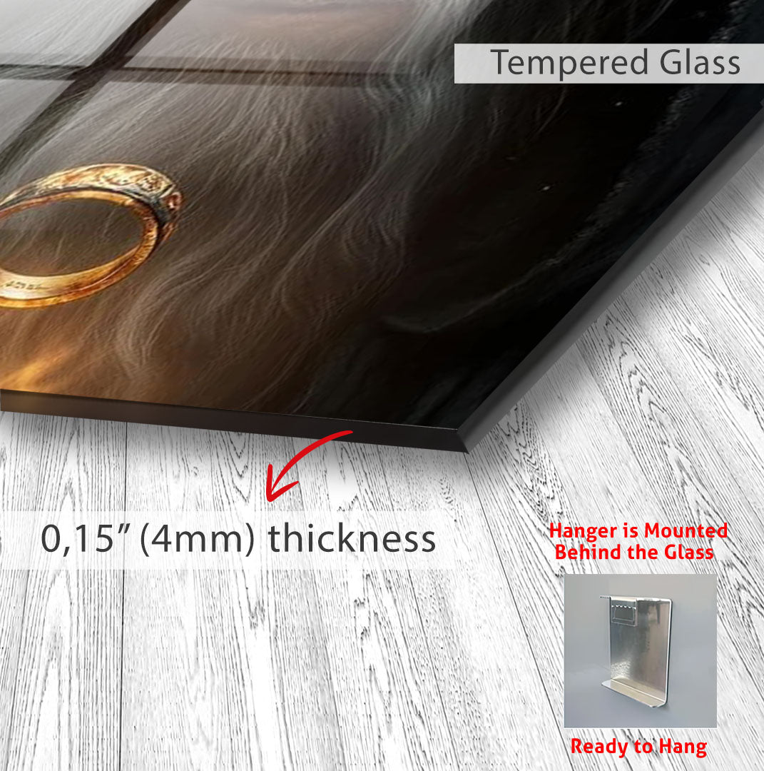 Lord of the Rings Glass Wall Art – Gandalf with The One Ring Fantasy Poster