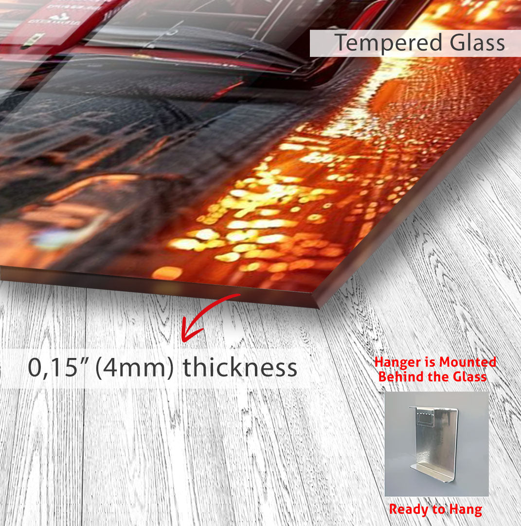 Formula 1 Glass Wall Art – Ferrari Car Decor for Modern Interiors