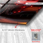 Luxury Supercar Glass Wall Art – Modern Black Sports Car Decor for Home & Office
