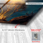 Fantasy Moon Glass Wall Art – Magical Night Tree & Moonlight Design for Modern Interiors