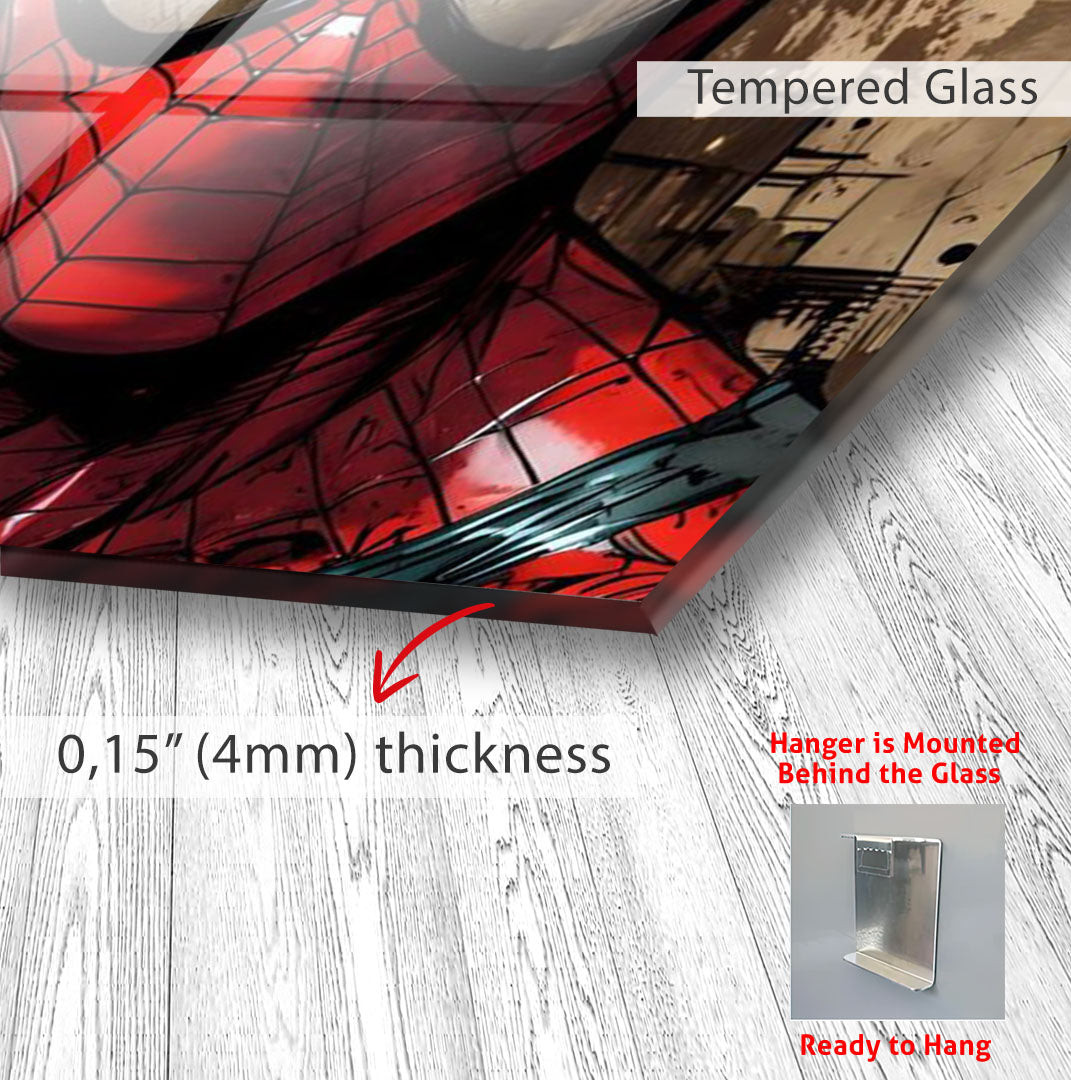 Spider-Man Glass Wall Art – Marvel Superhero Home Decoration