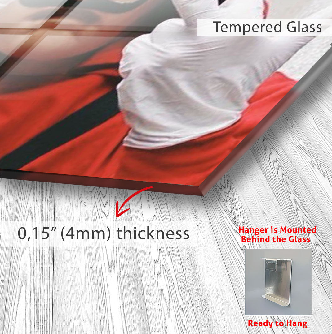 Salvador Mask Glass Wall Art – Rebellious Red Outfit Street Style Decor