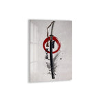 Samurai Katana Glass Wall Art – Japanese Warrior Sword Decor for Modern Interiors