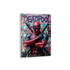 Deadpool Graffiti Glass Wall Art – Marvel Superhero Home Decor