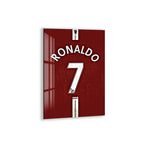 Cristiano Ronaldo Glass Wall Art – Iconic Number 7 Jersey Sports Decor