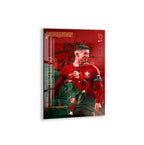Cristiano Ronaldo Glass Wall Art – Football Legend Sports Decor for Modern Interiors