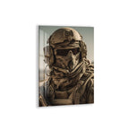 Tactical Soldier Glass Wall Art – Military Gaming Decor for Modern Interiors