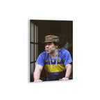 Diego Maradona Glass Wall Art – Boca Juniors Football Legend Decor