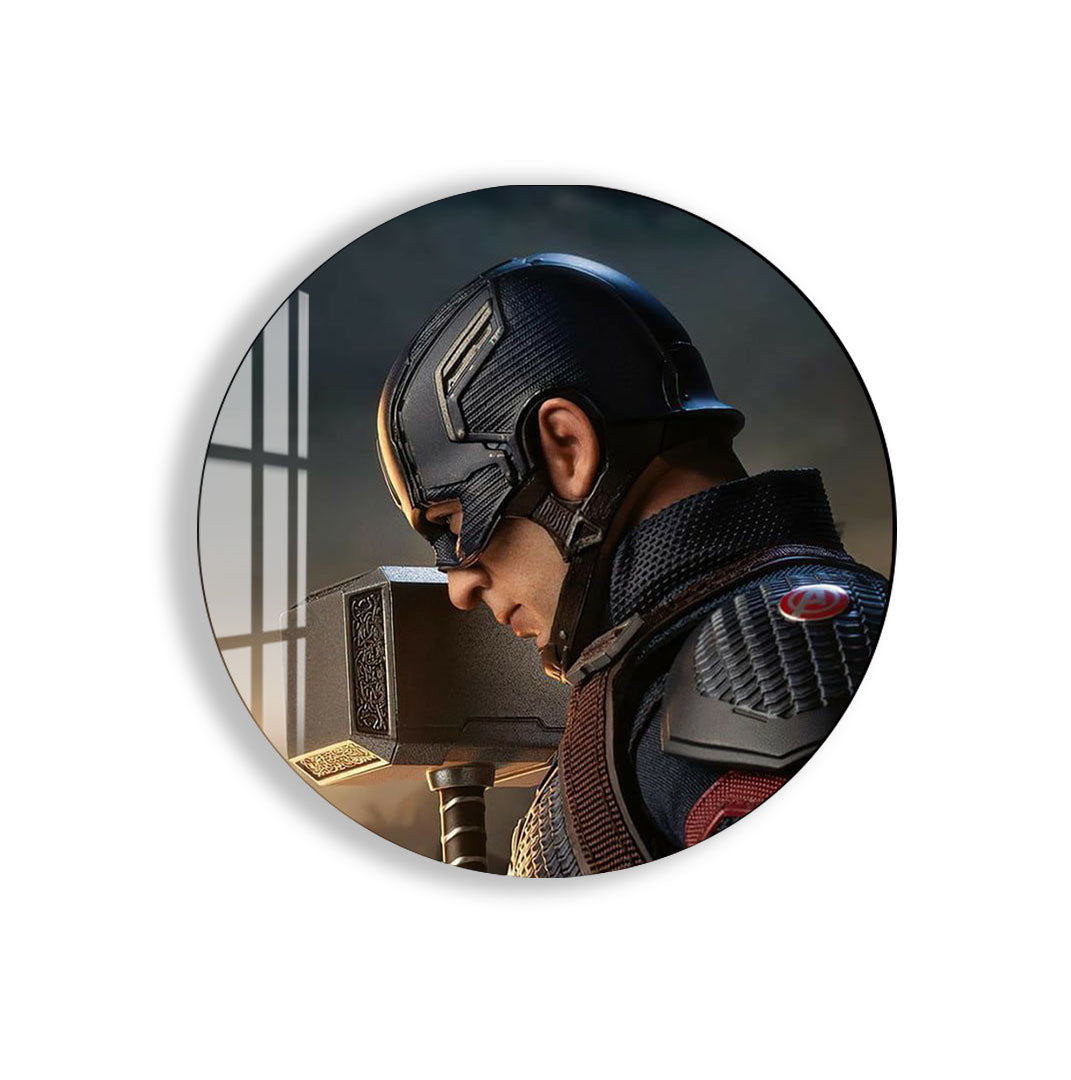 Captain America Glass Wall Art – Superhero Marvel Home Decor