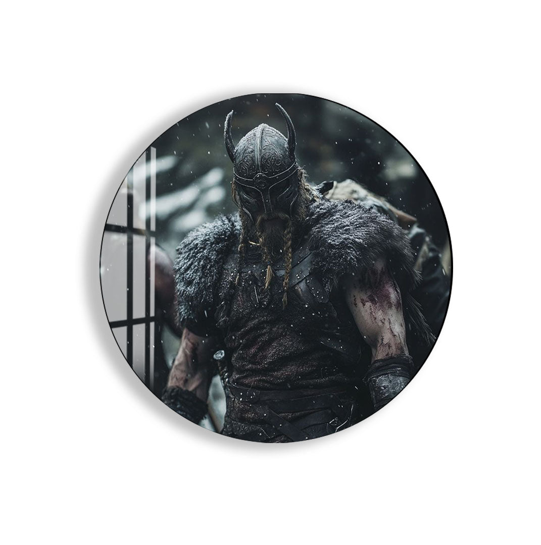 Viking Warrior Glass Wall Art – Norse Mythology Movie Inspired Home Decor