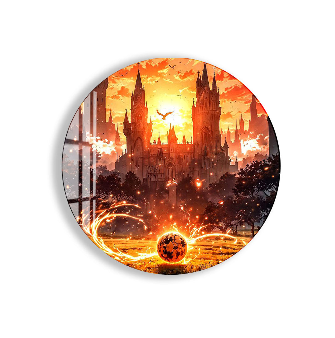Harry Potter Golden Snitch Glass Wall Art – Fantasy Movie Home Decor