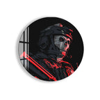 Ghost Soldier Glass Wall Art – Gaming Inspired Military Decor for Modern Interiors