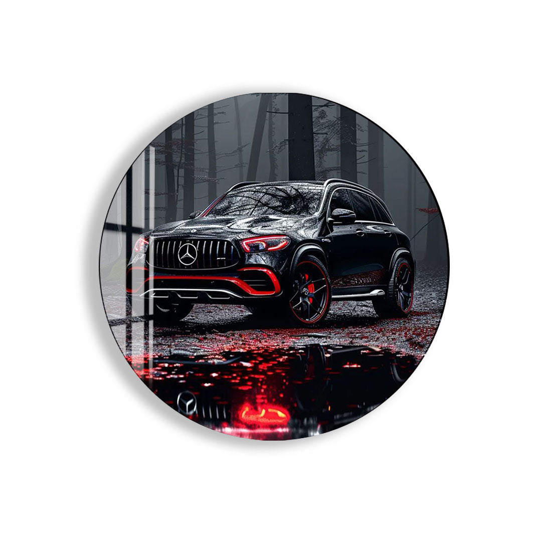 Mercedes Benz Glass Wall Art – Luxury SUV Car Decor for Modern Interiors