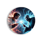 Harry Potter vs Voldemort Glass Wall Art – Fantasy Movie Home Decor