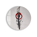 Samurai Katana Glass Wall Art – Japanese Warrior Sword Decor for Modern Interiors