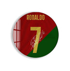 Cristiano Ronaldo Glass Wall Art – Iconic Portugal Number 7 Jersey Sports Decor