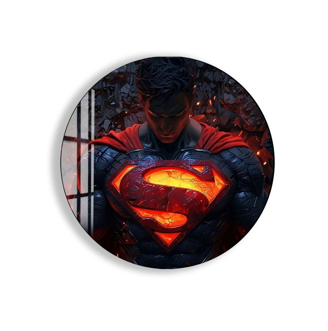 Superman Glass Wall Art – DC Superhero Home Decor