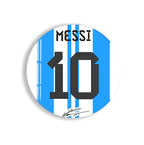 Lionel Messi Glass Wall Art – Iconic Argentina Number 10 Jersey Sports Decor
