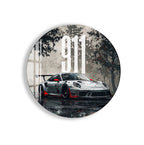 Porsche 911 Glass Wall Art – Luxury Sports Car Decor for Modern Interiors