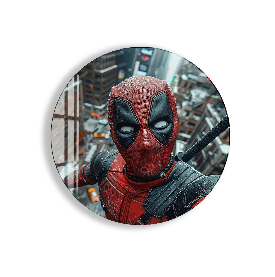 Deadpool Glass Wall Art – Marvel Superhero Home Decor