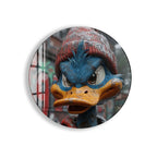 Street Duck Glass Wall Art – Urban Graffiti Style Cool Cartoon Decor