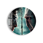 Harry Potter vs Voldemort Glass Wall Art – Deathly Hallows Movie Poster Decor