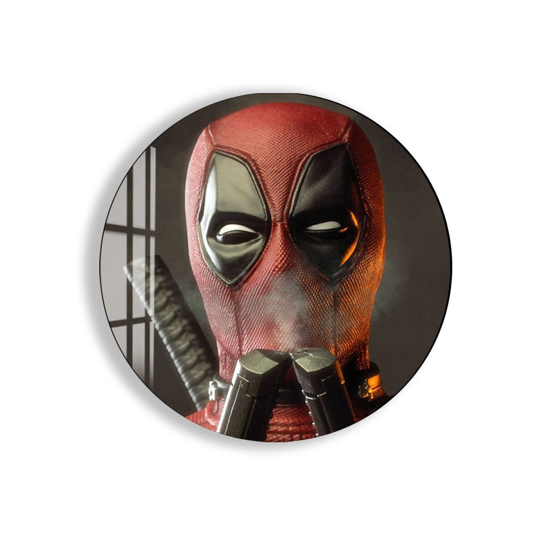 Deadpool Glass Wall Art – Marvel Superhero Home Decoration