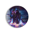 Dark Cosmic Jhin Glass Wall Art – League of Legends Gaming Poster for Modern Setups