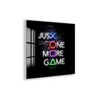 Just One More Game Neon Glass Wall Art – Gamer Room LED Style Decor