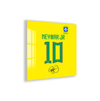 Neymar Jr Glass Wall Art – Iconic Number 10 Brazil Jersey Sports Decor