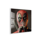 Deadpool Glass Wall Art – Marvel Superhero Home Decoration