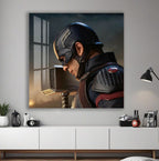 Captain America Glass Wall Art – Superhero Marvel Home Decor