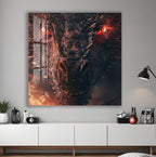Game of Thrones Glass Wall Art – Daenerys and Dragon Epic Scene Poster